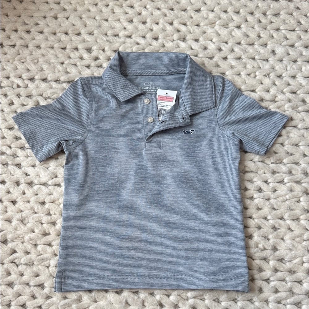 Vineyard Vines Kids Polo Shirt in Heather Gray